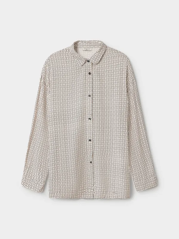 Women's shirt, size L, with long sleeves, viscose, milky black, Lines, Eniola, image-5