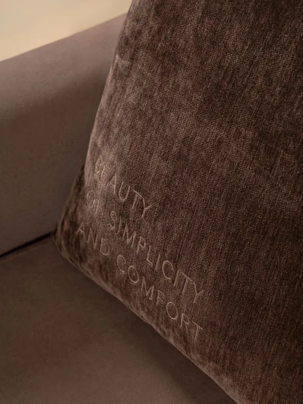 Decorative pillow, 45x45 cm, chenille / velvet, brown, Chenill, image-5