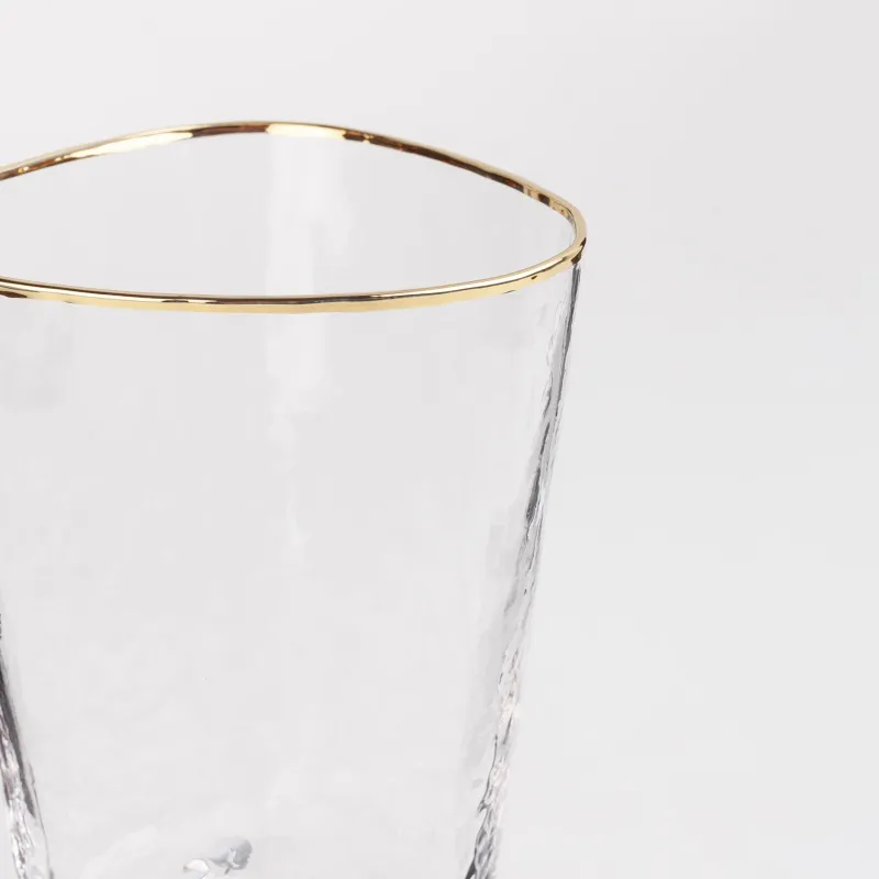 Drinking glass, 300 ml, 2 pcs, glass, with golden edging, Triangle Gold, image-4