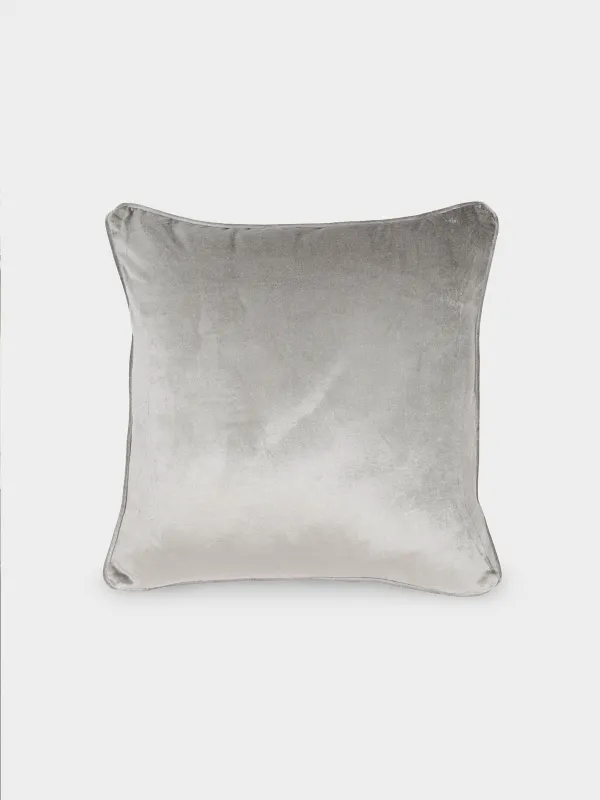 Decorative pillow, 50x50 cm, corduroy / beads, beige-gray, Bugs, Bugs, image-3