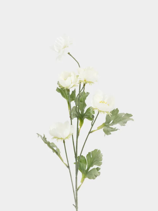 Decorative branch, 68 cm, foam/polyester, White poppy, Poppy garden, image-1