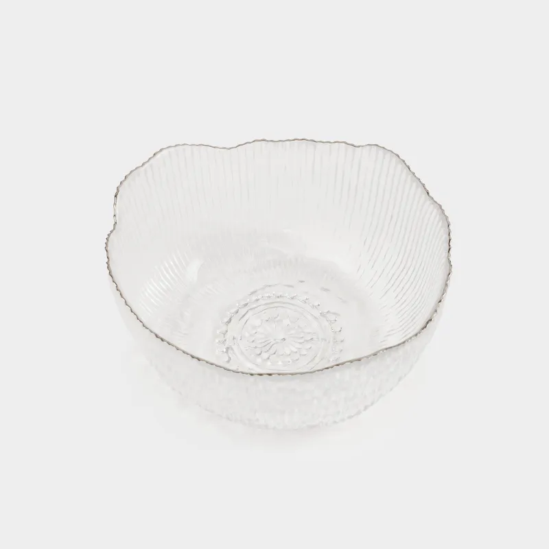 Bowl, 13x6 cm, glass R, with silver edging, Argos silver, image-2