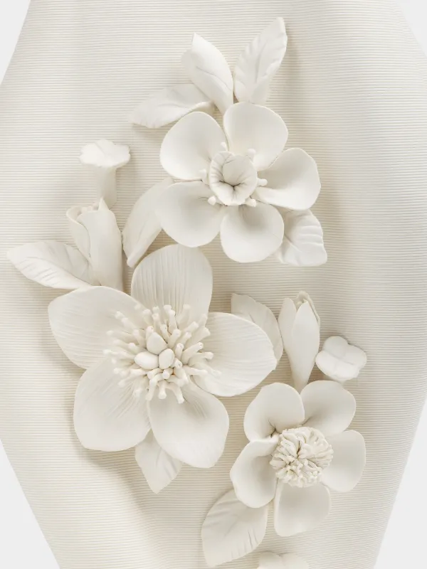 Flower vase, 29 cm, ceramic, white, Flowers, Bloome, image-1