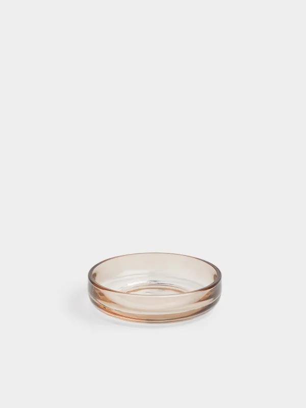 Soap dish, 12 cm, glass, oval, brown, Gradient, Rachas, image-1