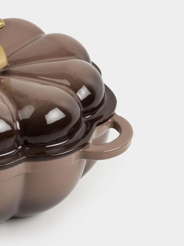 Pot, 20 cm, 1.7 l, with lid, cast iron, Brown, Pumpkin, Gourd, image-2