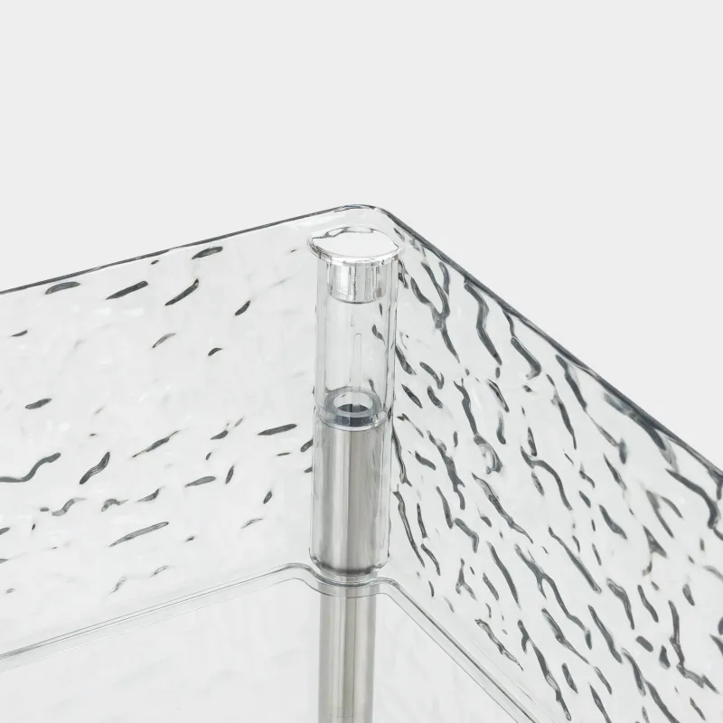 Bookcase, 3-tier, 40x22x63 cm, on wheels, with baskets, plastic, gray, Renaissance clear, image-5