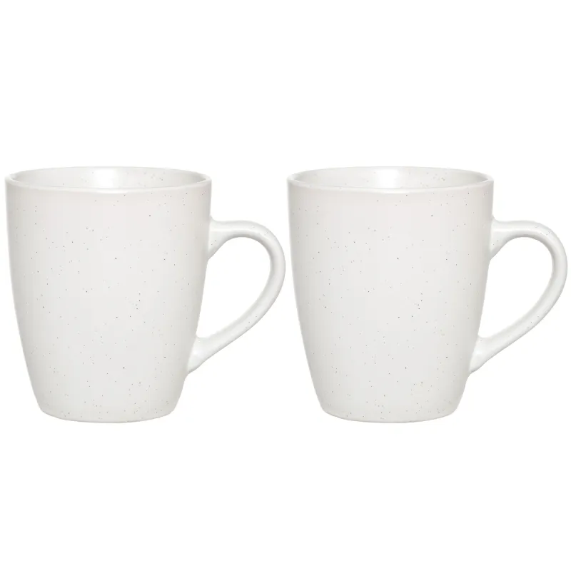 Mug, 400 ml, 2 pcs, ceramic, milk, speckled, Particle