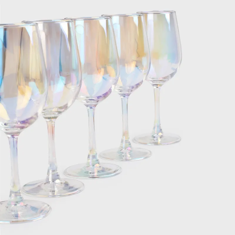 White wine glass, 320 ml, 6 pcs, glass, mother of pearl, Floyd polar, image-1
