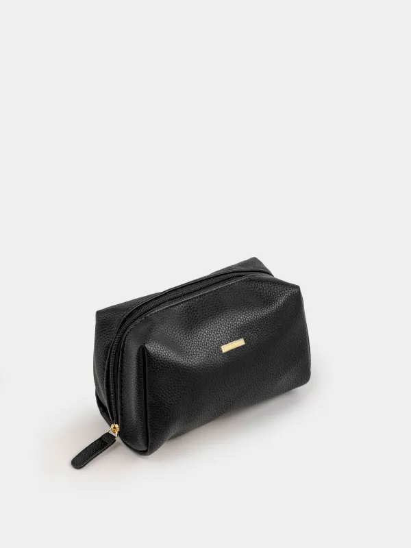 Makeup bag, 18x12 cm, polyurethane, black, Force, image-1