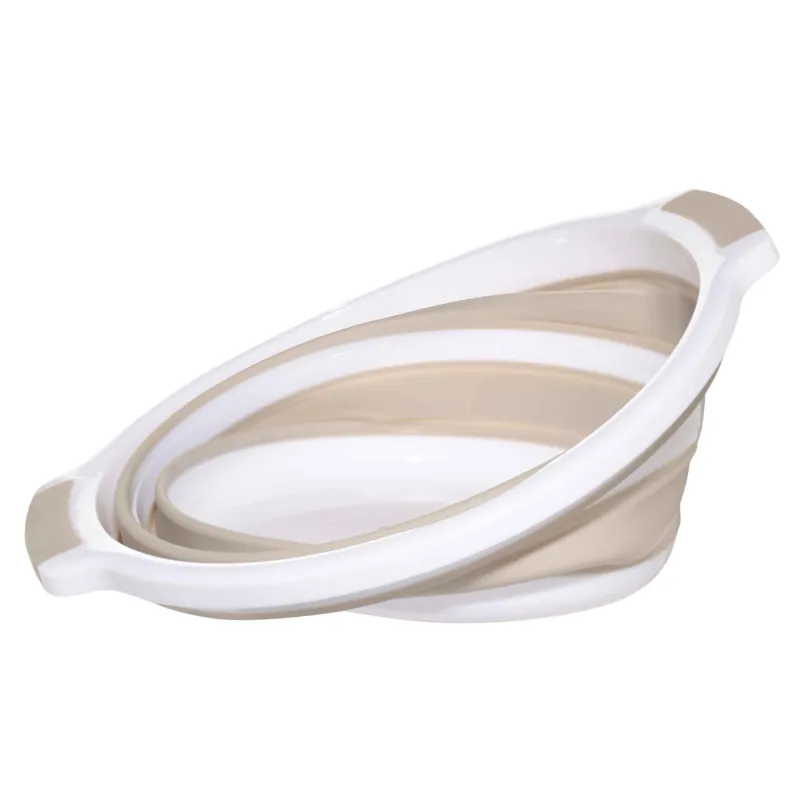 Foldable basin, 10 l, plastic / rubber, gray-beige, Foldaway, image-1