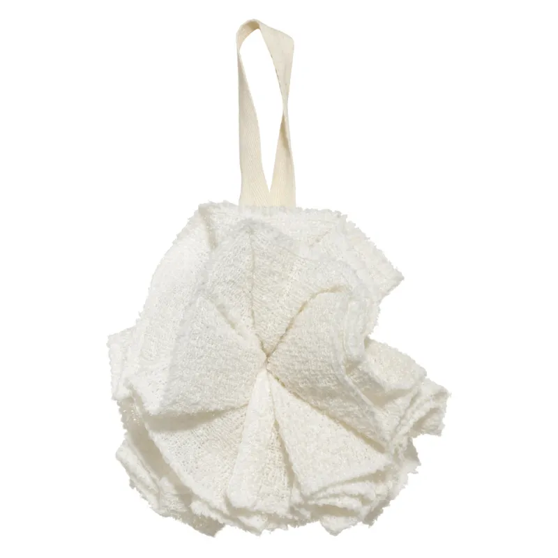 Body washcloth, 10 cm, exfoliating, polyester, milk, Bow, Unique spa, image-1