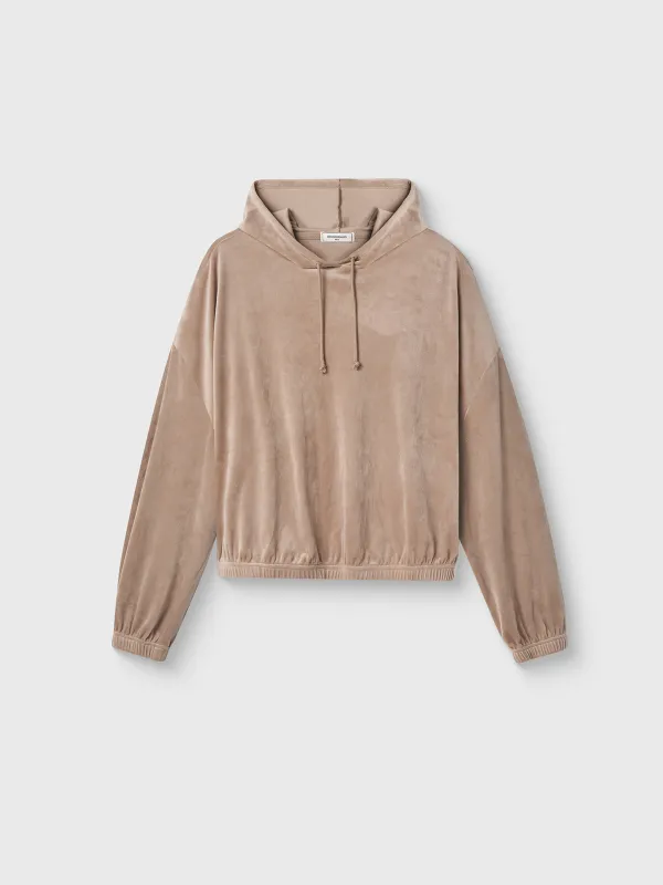 Women's sweatshirt, homewear, size L, velour, sand, Lillian, image-5