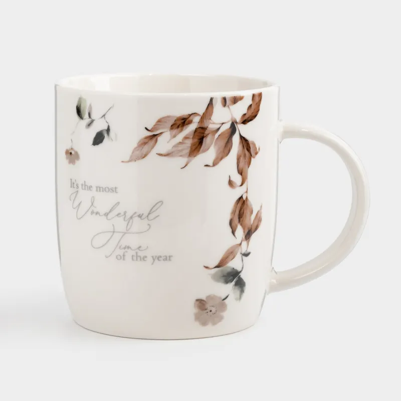 Mug, 360 ml, porcelain N, Autumn flowers, Refined floral