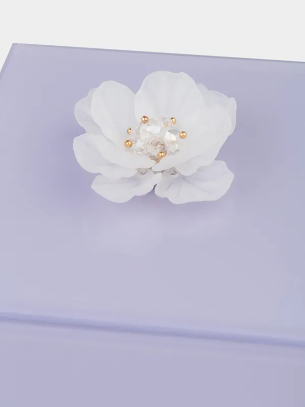 Jewelry box, 10х5 cm, glass, mirror, purple, Flower, Glossy color, image-3
