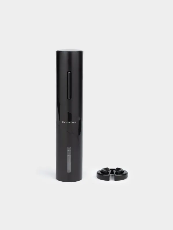 Electric corkscrew, 23 cm, with foil cutter, plastic, black, Bar, image-0