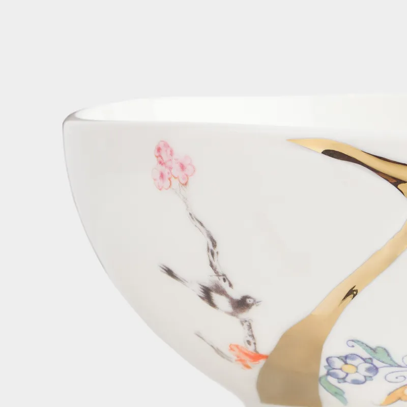 Bowl, 13x6 cm, 400 ml, porcelain N, white and gold, Kintsugi, Kintsugi, image-5