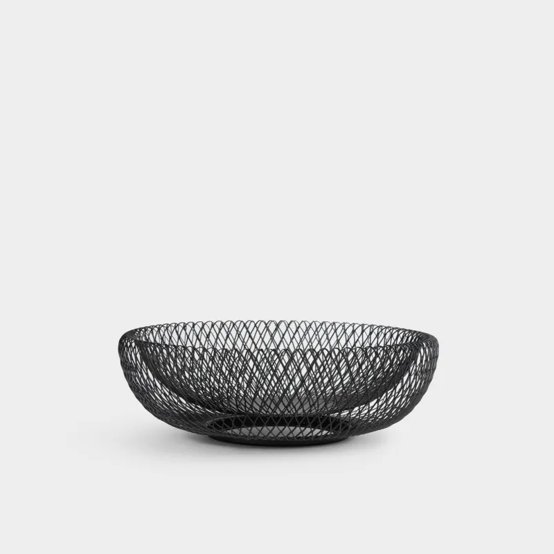Fruit basket, 25 cm, metal, black, Mesh, Twist cell