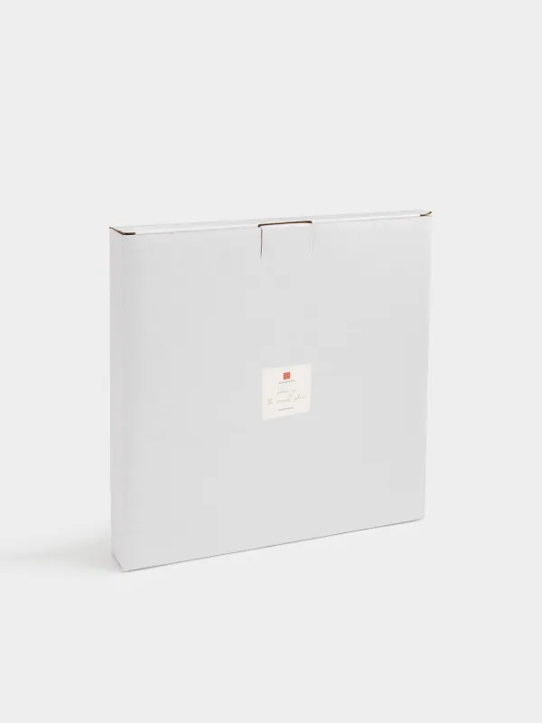 Dish, 28 cm, ceramic, milky golden, Home is the warmest place, Snow sparks, image-5