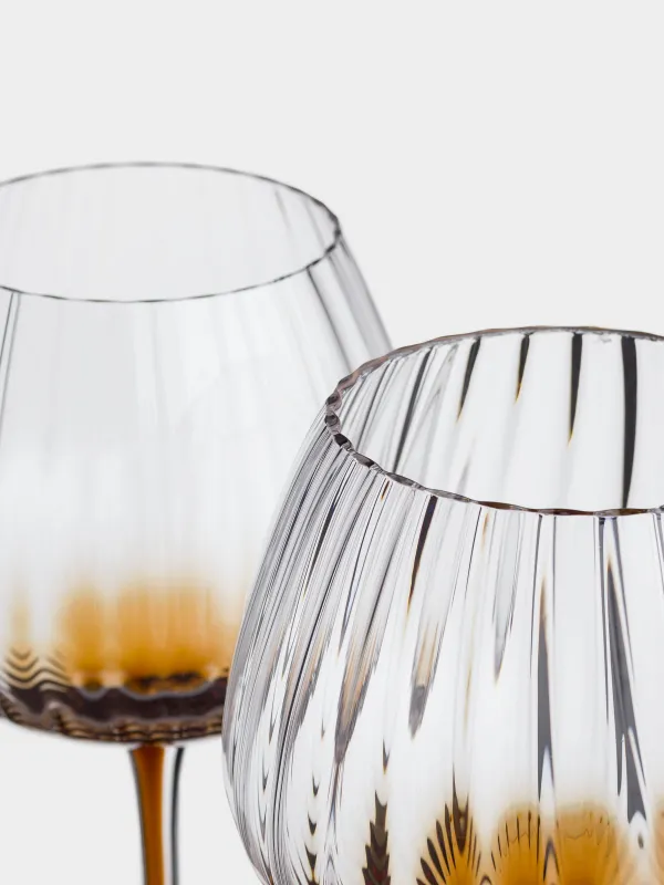 Drinking glass, 460 ml, 2 pcs, glass, brown gradient, Felino, image-3