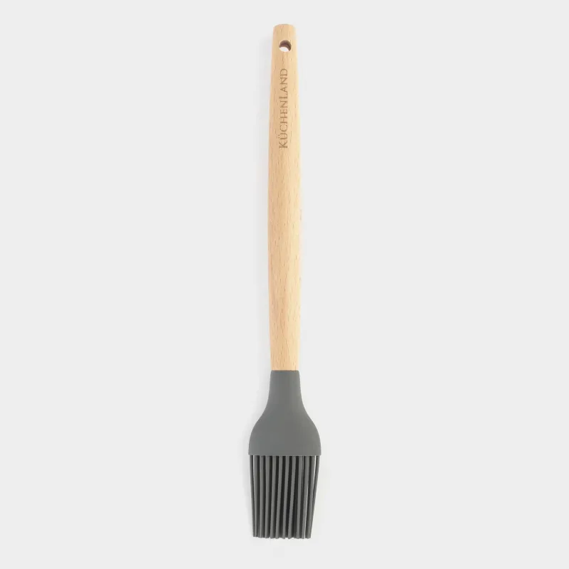 Cooking brush, 27 cm, silicone / wood, gray, Weekend