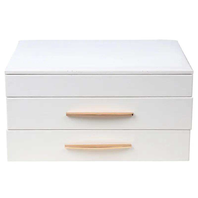 Jewelry box, 27х14 cm, PU leather / MDF, white, Premiere, image-2