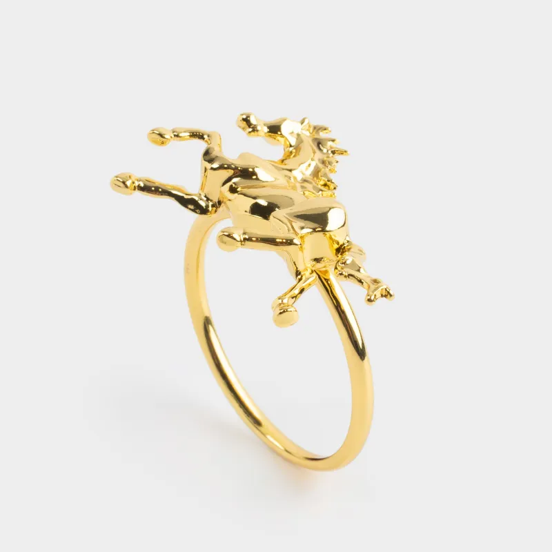 Napkin ring, 5 cm, metal, golden, Horse, Horse gold