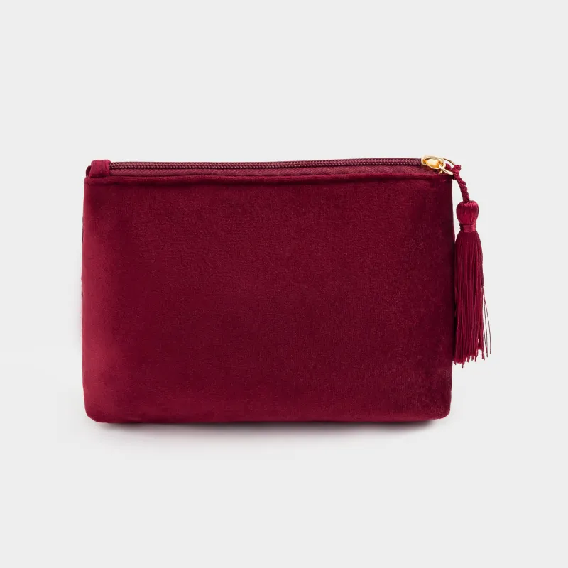 Cosmetic bag, 22x14 cm, with brush, velvet, color, Velvety, image-5