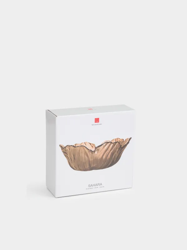 Salad bowl, 15x6 cm, 300 ml, glass, brown, Flower, Sahara, image-5