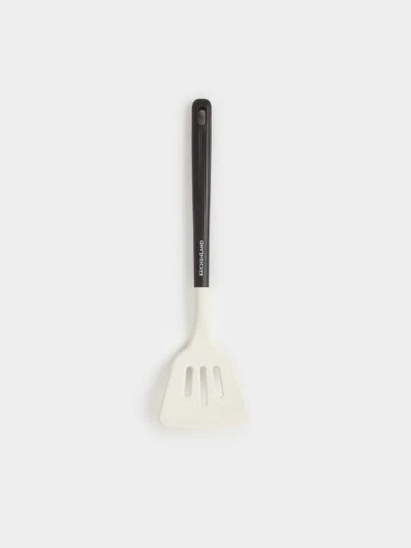 Spatula, 32 cm, with slits, silicone / plastic, beige-black, Service, image-0
