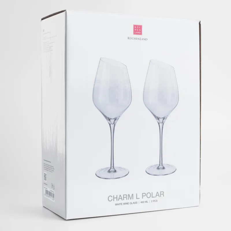 White wine glass, 460 ml, 2 pcs, glass, mother of pearl, Charm L polar, image-5