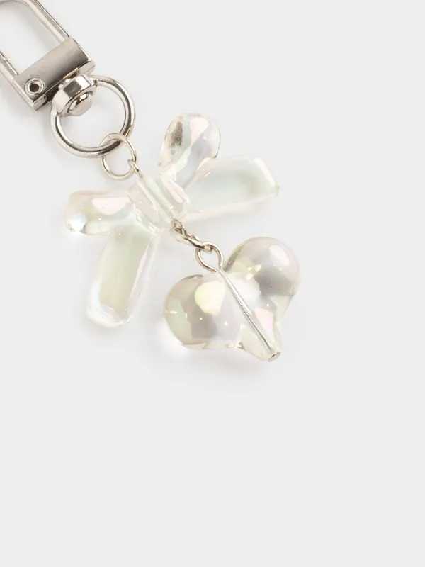 Keychain, 8 cm, acrylic/metal, mother-of-pearl, Heart, Keychain polar, image-3