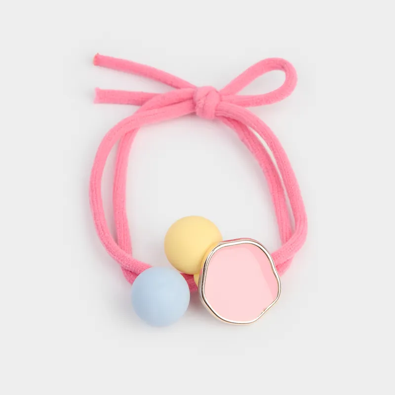 Hair tie, 5 cm, for children, plastic / polyester, colored, Gracile