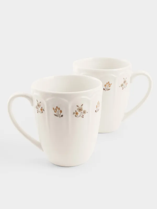Mug, 380 ml, 2 pcs, porcelain N, white, Vintage flowers, La flore, image-2