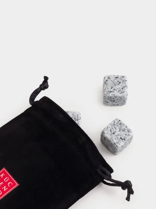 Drink set, 2 persons, 6 items, glasses / cubes, glass / steatite, Craquelure, Ice, image-4