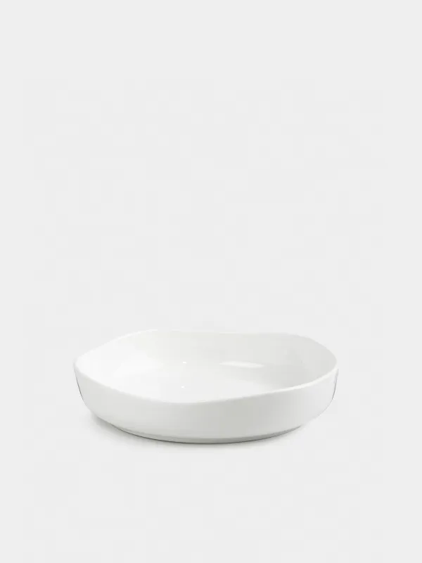 Dining set, 6 persons, 18 items, porcelain F, white, Uneven edge, Vergaleo, image-4