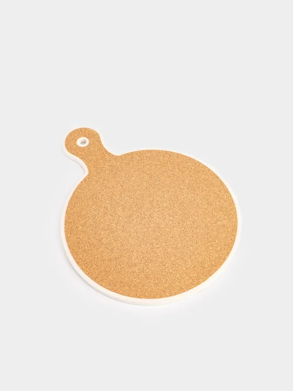 Coaster, 23x18 cm, with handle, ceramic / cork, Gold Adele, Klimt, Art Adele, image-4