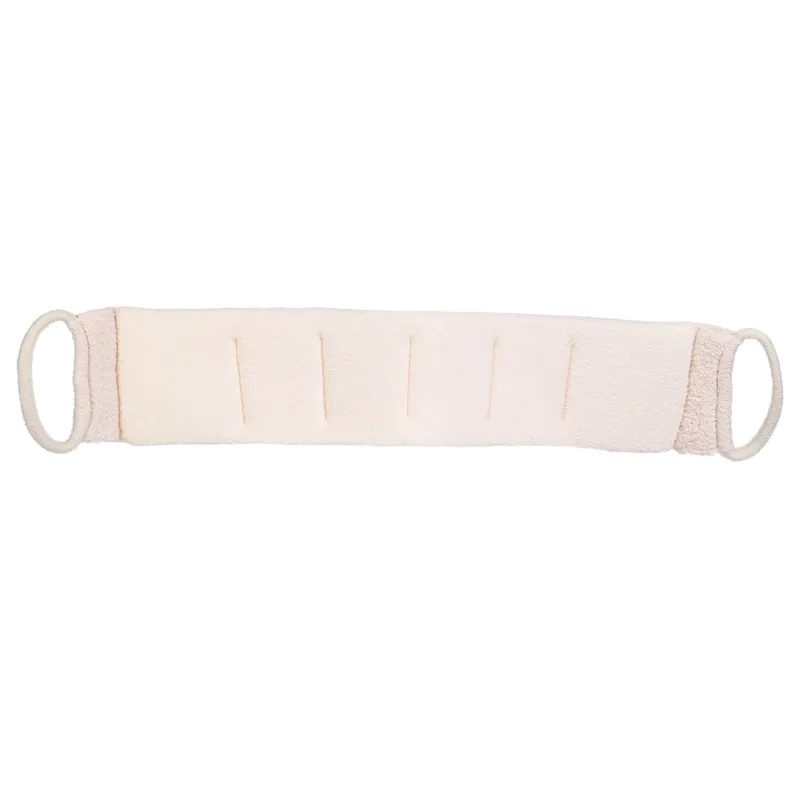 Washcloth-tape for washing the body, 70x12 cm, with filler, nylon / cotton, beige, Unique spa