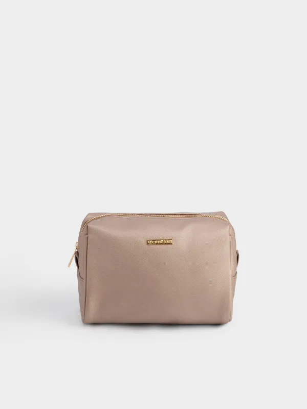 Cosmetic bag, 21x13 cm, PVC, golden, Beauty, image-0