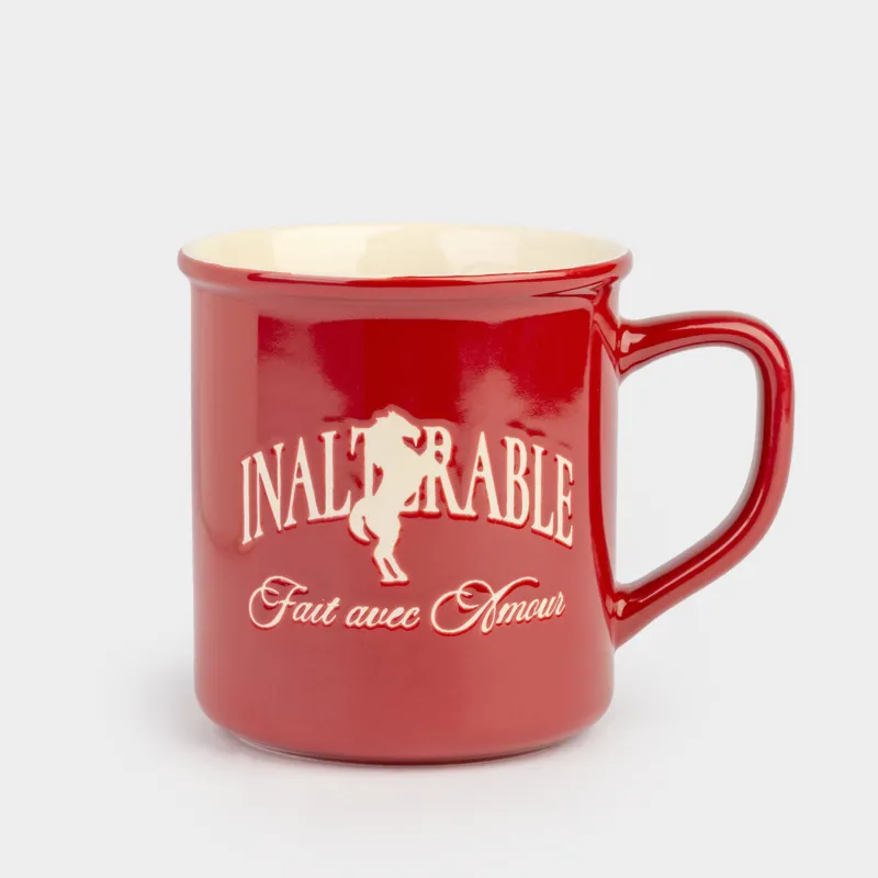 Mug, 430 ml, porcelain N, burgundy-milk, Horse, Great horse