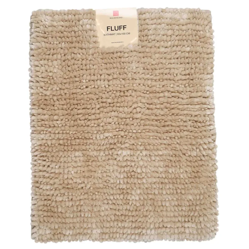 Mat, 65x100 cm, anti-slip, polyester, beige, Fluff, image-3