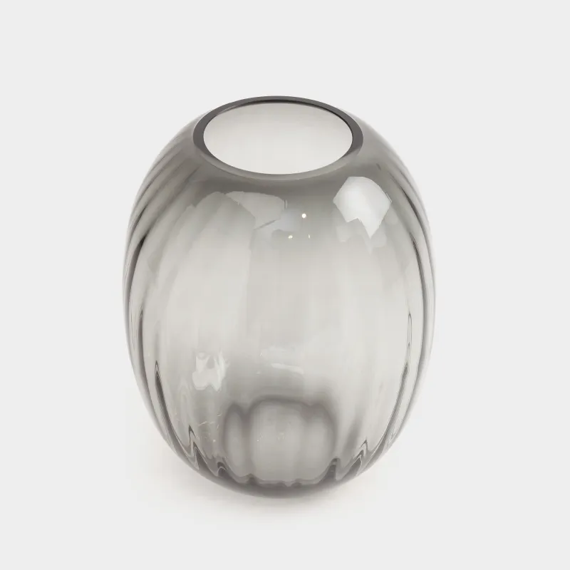 Flower vase, 24 cm, glass, grey gradient, Ledge gradient, image-1