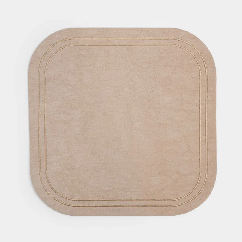 Placemat, 33x33 cm, PVC / polyester, square, beige, Rock vintage