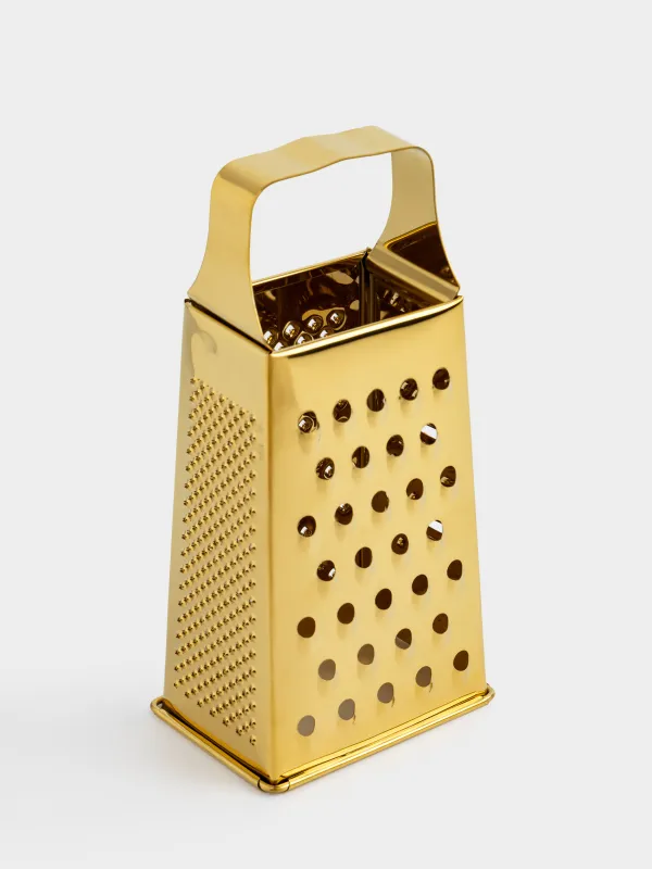 Grater, 18 cm, four-sided, steel, golden, Classic gold, image-3