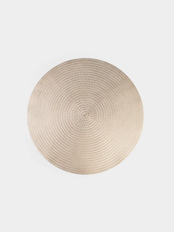 Placemat, 38 cm, PVC, round, golden, Azhur, image-0