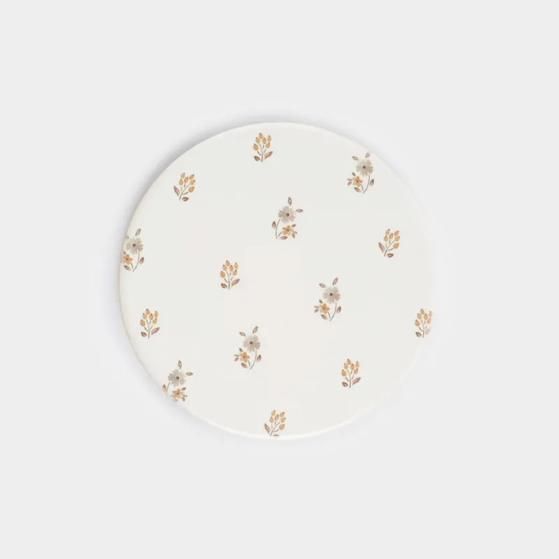 Mug stand, 11 cm, ceramic / cork, round, milk, Vintage flowers, La flore