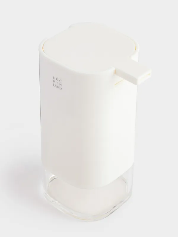 Liquid soap dispenser, 440 ml, plastic / acrylic, milky, Eleos, image-2