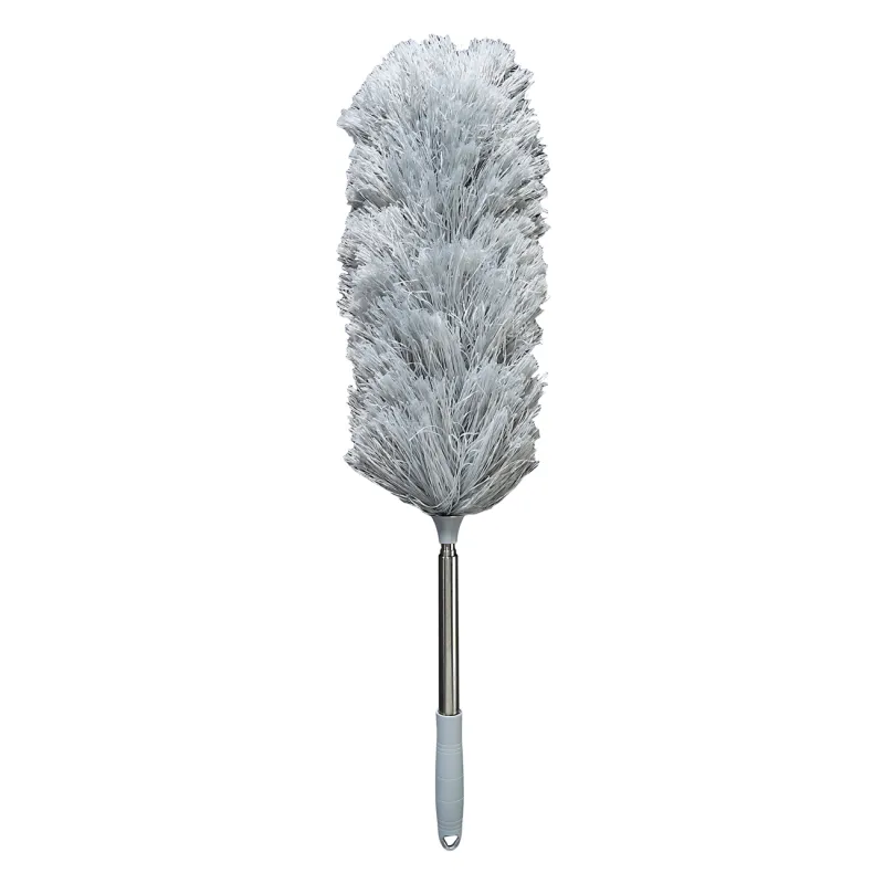 Dust brush, 60/125 cm, telescopic, microfiber/steel, Clear