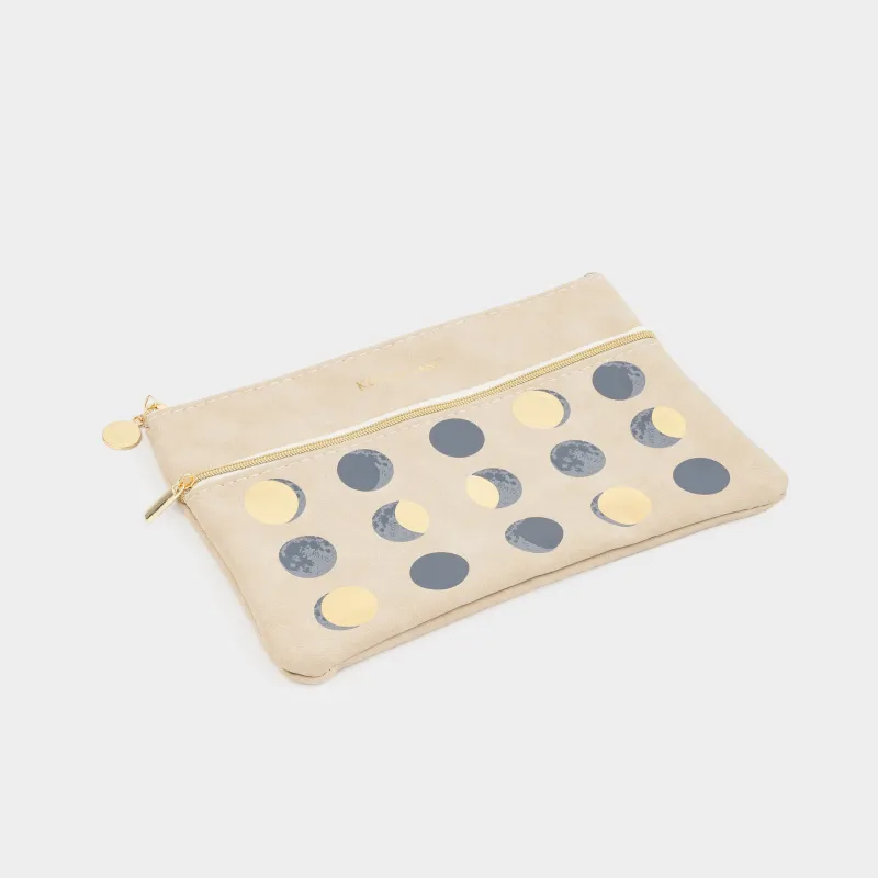 Pencil case, 21x14 cm, 2 compartments, polyurethane, silver, Moon, Eclipse, image-4