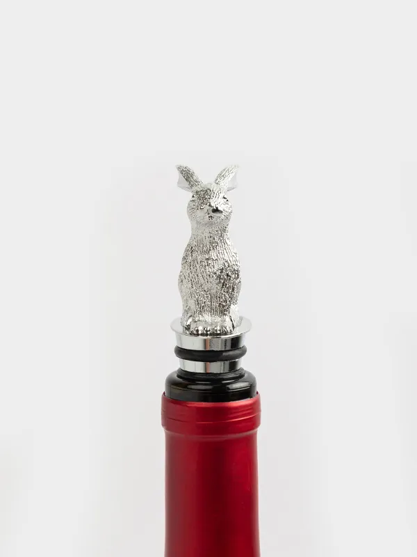 Beverage bottle stopper, 11 cm, Metal, Rabbit, Rabbit, image-3