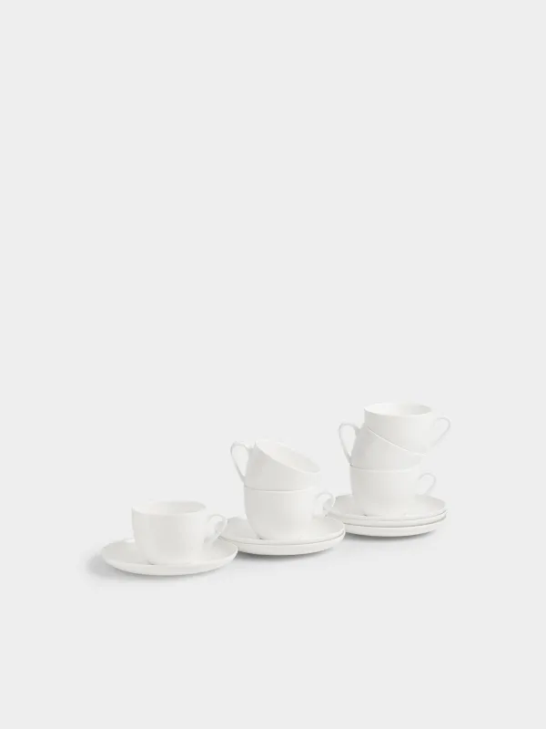 Tea pair, 6 pers, 12 pr, 250 ml, porcelain F, white, Ideal white, image-0